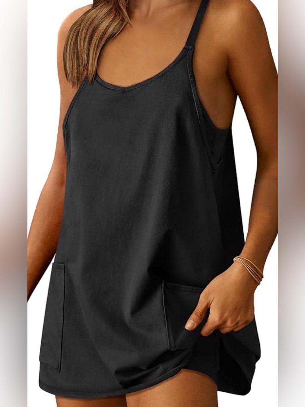 NWT- Fashion Clothing Women's Black Athletic Sleeveless Romper / Mini Sundress